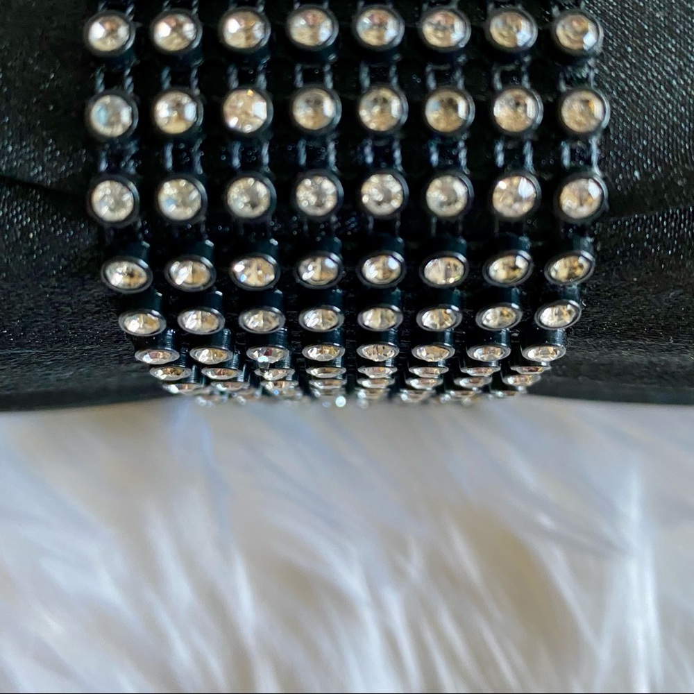 Like New! Black Satin Evening Clutch Bag, EUC!